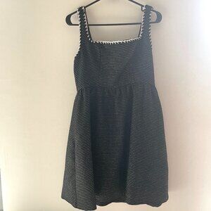 Cider Tweed U-Neckline Solid Mini Dress